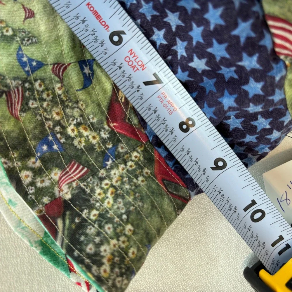 Handmade Kids Reversible Bucket Hat Americana Stars‎ Surfing Dogs Sun Hat 18in